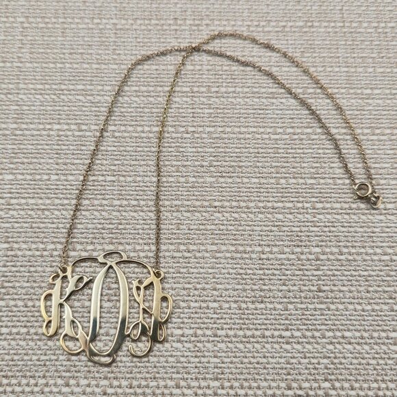 17.5 Inch Gold Over Sterling Silver KDS Initials Chain Necklace A6276 - Picture 1 of 7
